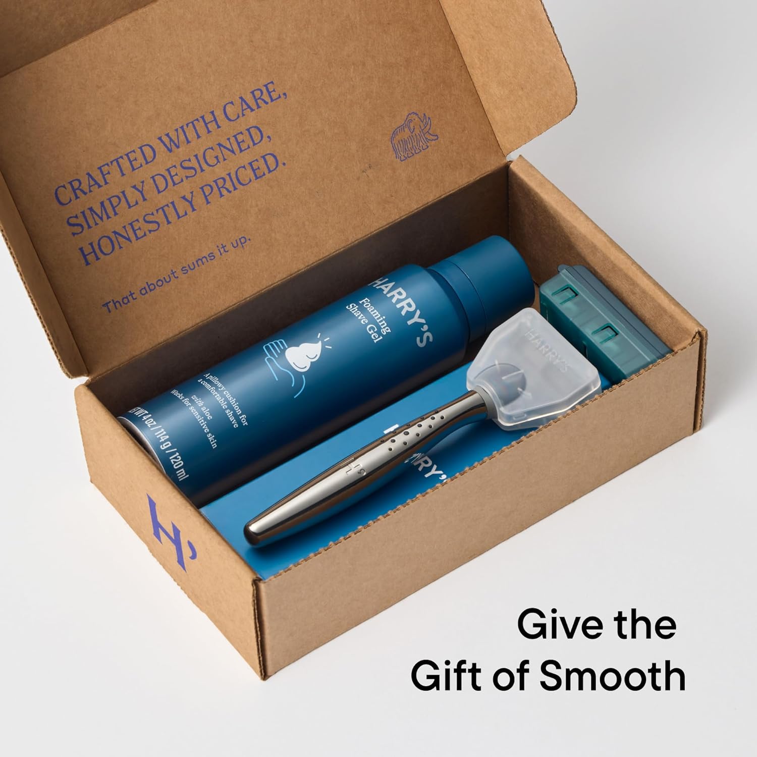 Harry's Shaving Kit for Men - 1 Razor Handle (Obsidian Chrome), 3 Original Razor Blade Refills, 4 oz Foaming Shave Gel & Travel Blade Cover