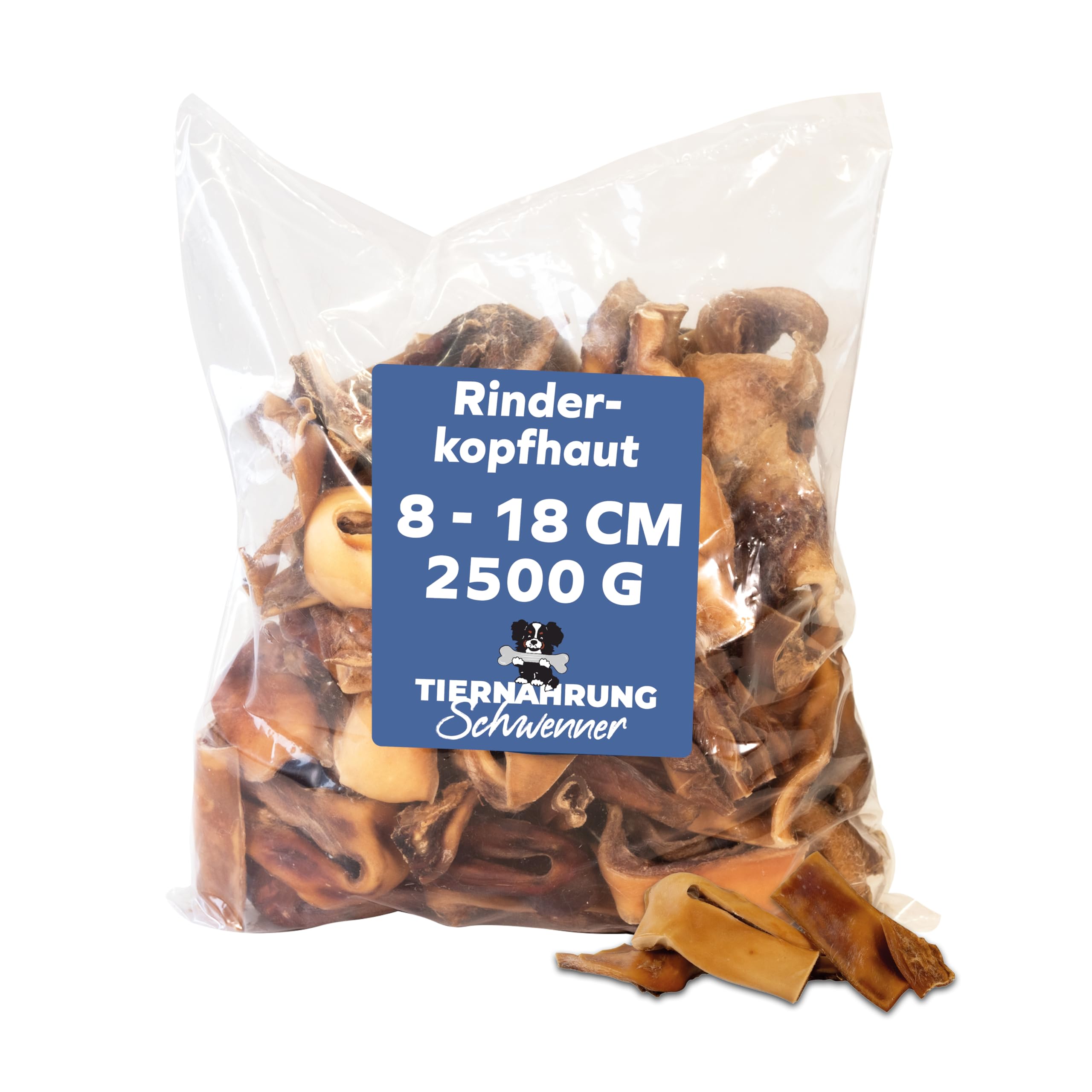 Piel de vacuno corta seca para perros – Pack de almacenamiento – aperitivos para perros – Cuidado dental para perros – 2500 g 8-18 cm