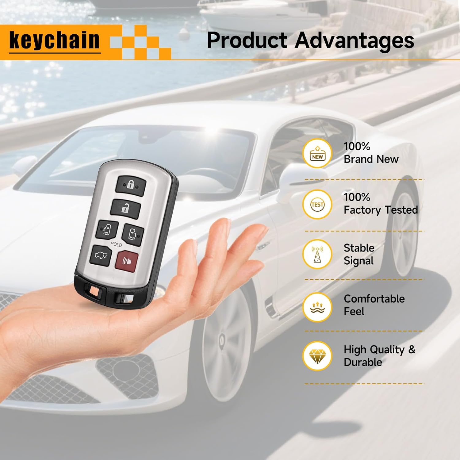 Smart Key Fob Replacement Fits for Toyota Sienna 2011 2012 2013 2014 2015 2016 2017 2018 2019 2020 Car Keyless Entry Remote HYQ14ADR 314.3MHz 89904-08010 8990408010