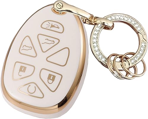 TAPAYICA Funda para llavero GMC sin llave con mando a distancia y llavero compatible con Chevrolet Suburban Tahoe Traverse Buick Enclave Cadillac