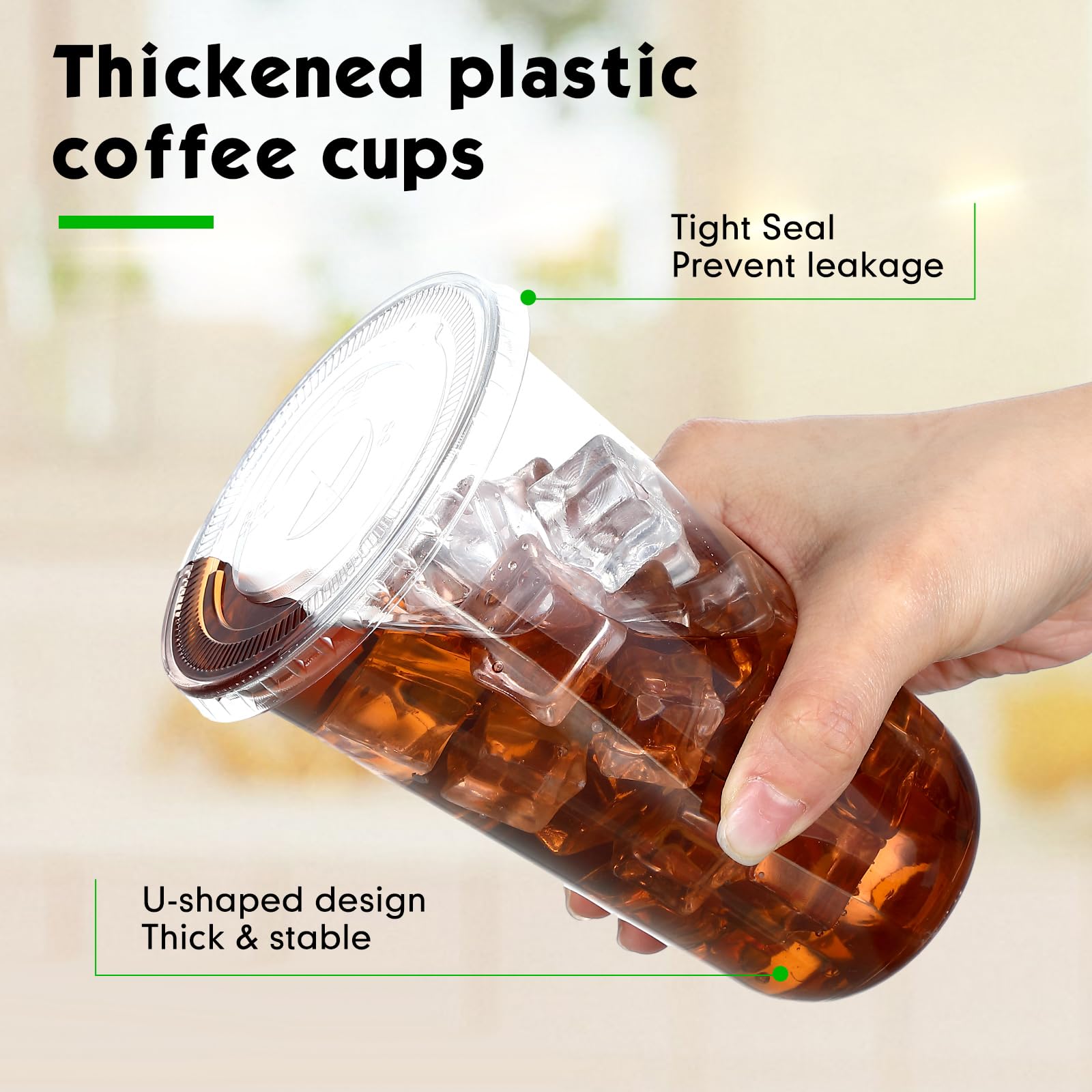 Amazon.com: Ziliny 50 Sets Clear Plastic Cups with Lids and Straws,  Disposable Iced Coffee Cups Drinking PET for Cold Drinks, Juice, Smoothie,  Coffee Shops, Party, Christmas (18 oz,Clear) : Health & Household