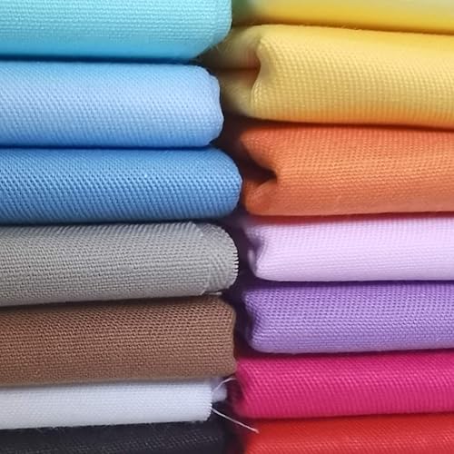 Miniatura 5 de 16 piezas de tela de algodón de 18 x 22 pulgadas, tela precortada sólida de primera calidad, acolchado puro, paquetes de retazos para coser