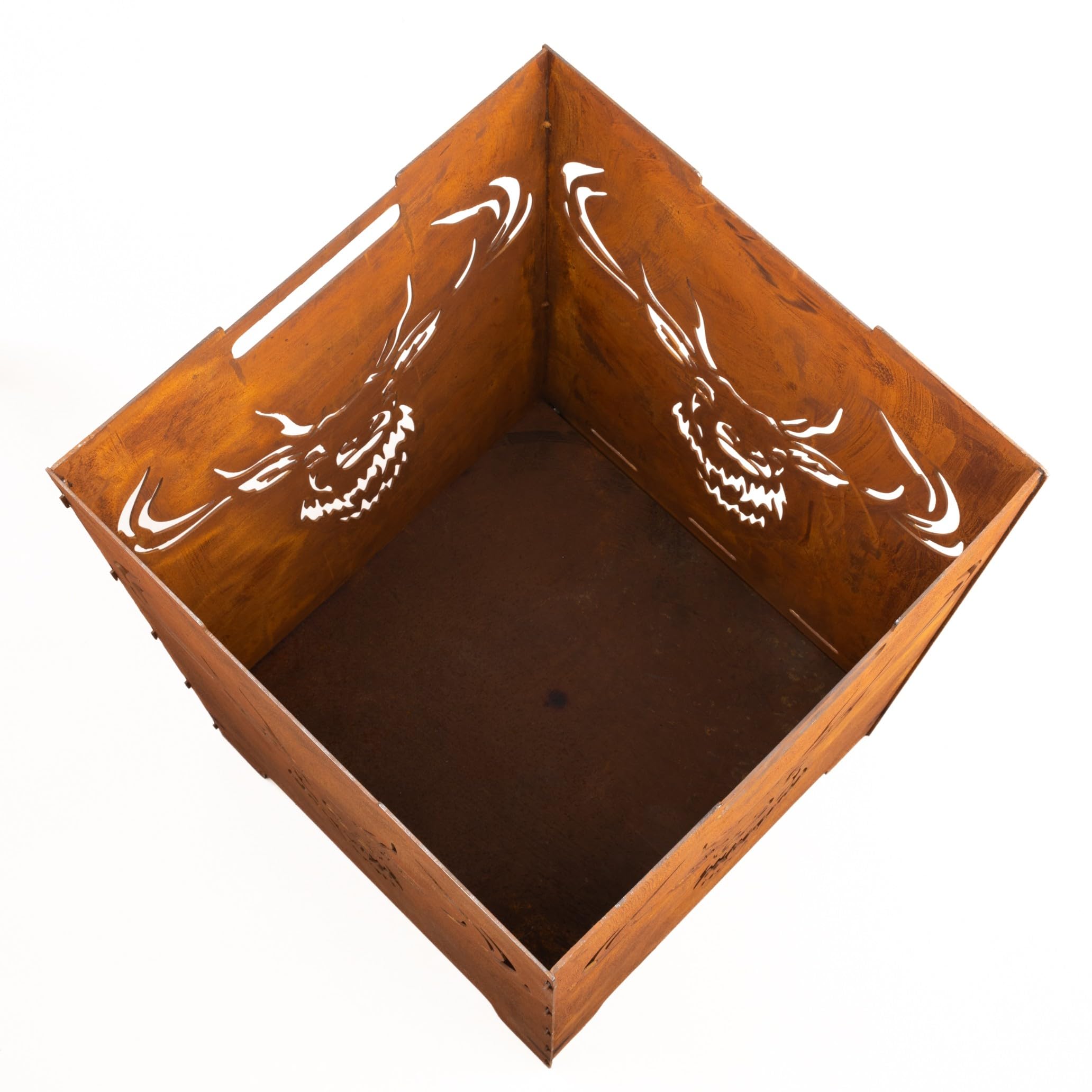 Kapaga - Tonneau de feu Foyer de Jardin en Acier corten - Ø 30cm x 37cm - Foyer Robuste Outdoor & Grill en Optique Rouille, Parfait pour Jardin & terrasse - Corbeille à feu (Rouille 1)