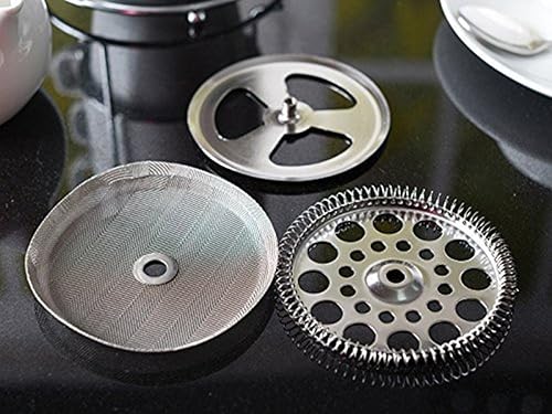 Miniatura 4 de Filtro de repuesto para prensa de café francés, 4.6 pulgadas, universal, 12 tazas (50.7 fl oz), malla de filtro de metal de acero inoxidable