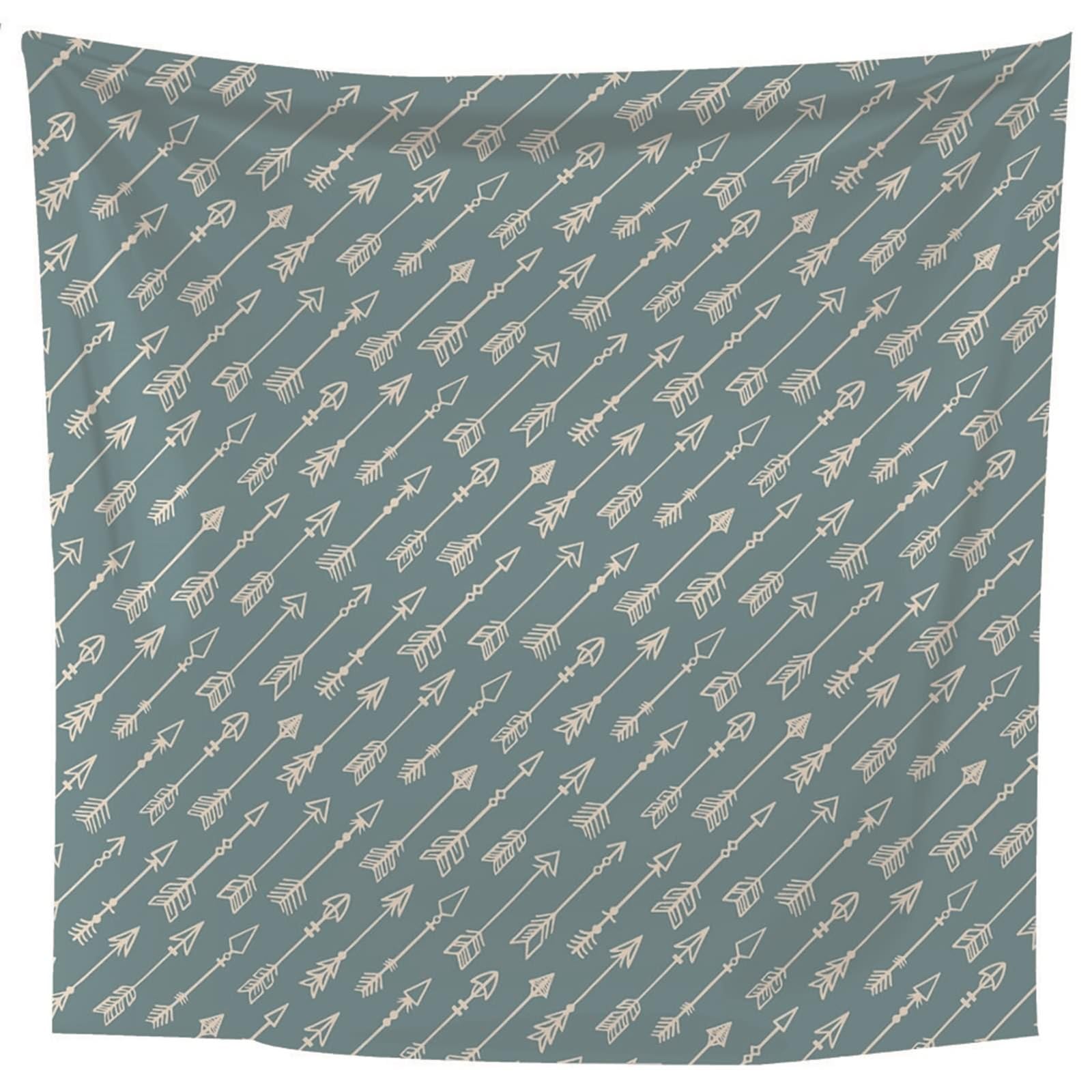 Chusta ścienna, niebiesko-biała, chusta na ścianę w stylu boho, poliester, strzałka w prostym stylu, dywan ścienny, dekoracja ścienna, 240 x 220 cm