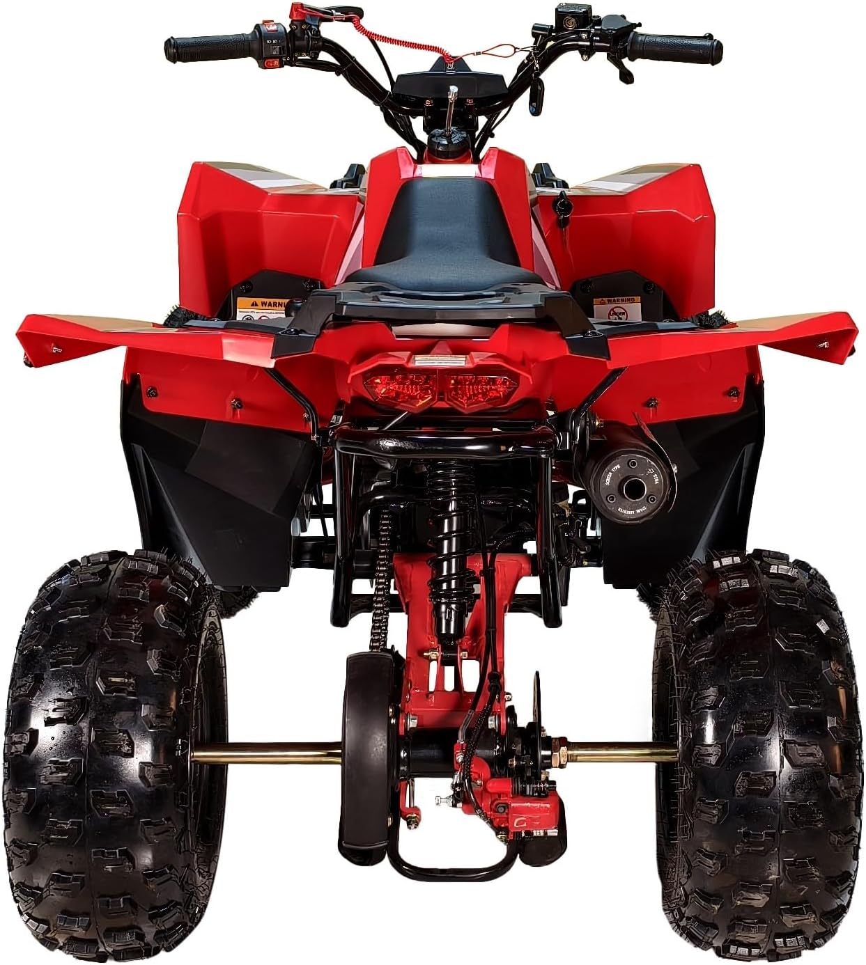 HHH Sporty #CT-125E ATV 125cc ATVs for Youth & Adults Four Wheeler Utility Gas Power Sports Quad with Reverse Led Lights Big Tires 18/19 inches (Red)