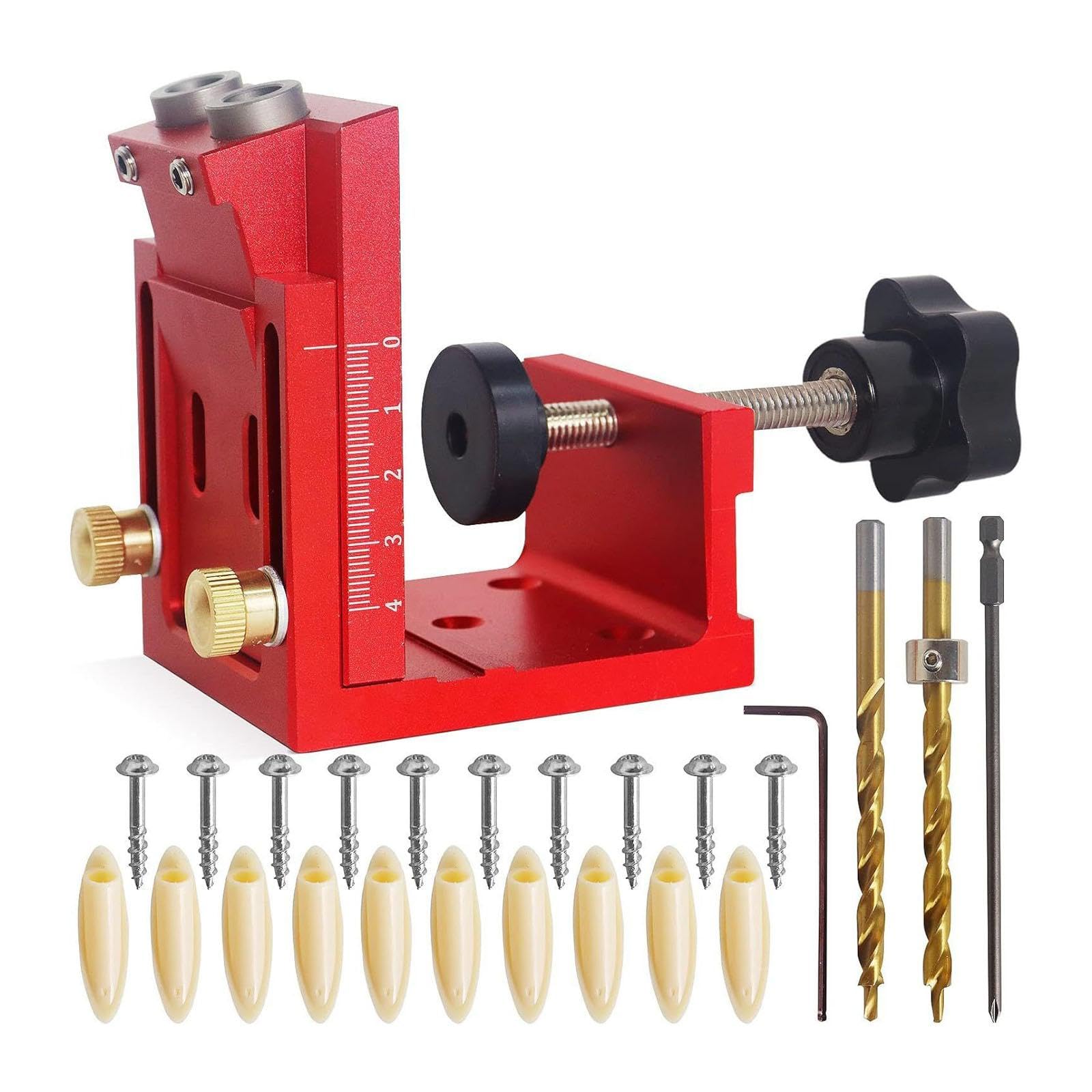 Apglsxy Red Of 3 Multiple Functional Transportable Hole Hit Set For Various Materials Thicknesses Ideal For Woodworking Enthusiasts Furniture Crafting