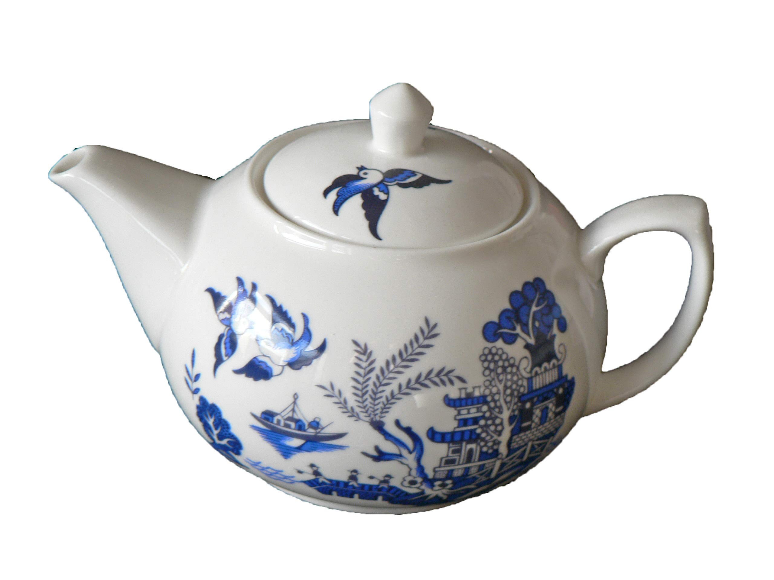 Blue Willow Pattern Design one Cup teapot. Ceramic teapot for just 1 Person - Holds 1 Cup
