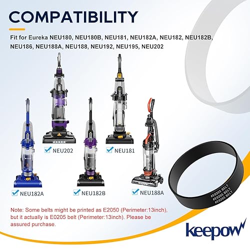Miniatura 2 de KEEPOW Correa de repuesto compatible con cinturón de vacío Eureka, parte E0205, correas de vacío de velocidad de potencia para Eureka modelo NEU280,