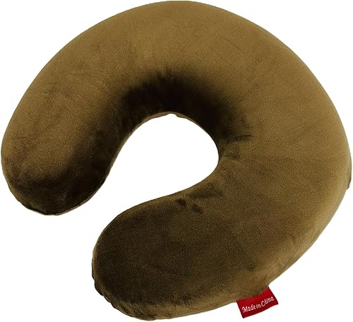 Miniatura 2 de Almohada de viaje en forma de U de espuma viscoelástica Cojín de apoyo para el cuello (marrón)