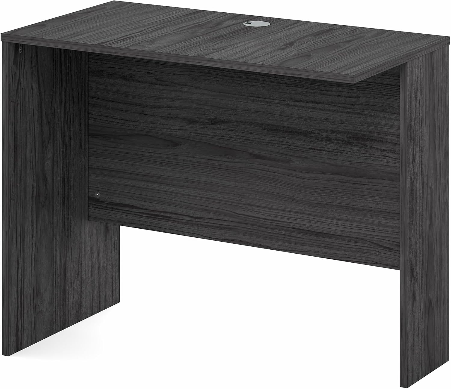 Furinno Roger Office Desk Return, 35 Inch Rectangular Desk Return for Executive Desk, Reversible Return with Cord Grommet, Scratchproof and Water-Resistant, for Home Study, Office, Coastal Grey