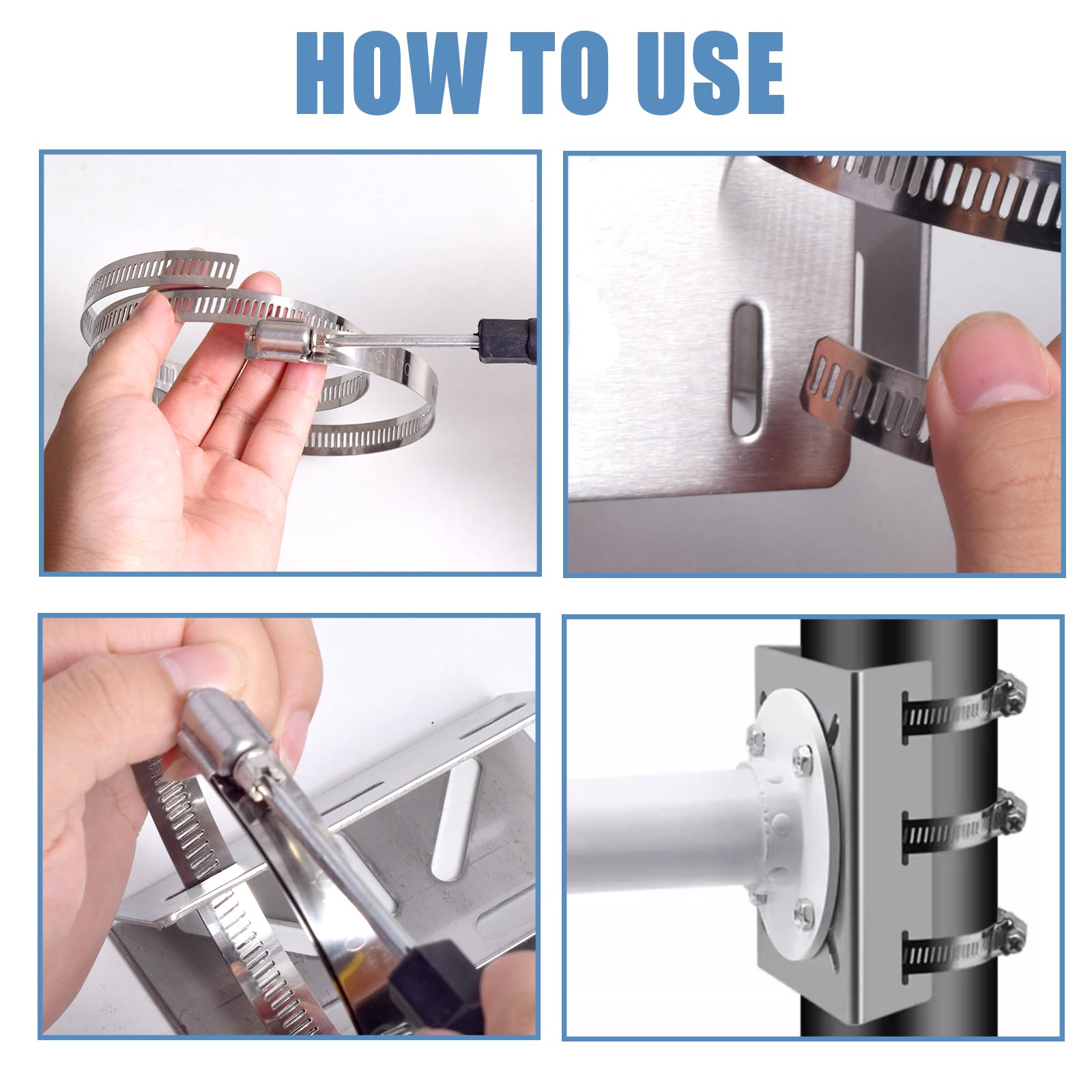 2 Sets Mast Mount for Surveillance Camera Vertical Pole Mount Camera Mount - Image 4