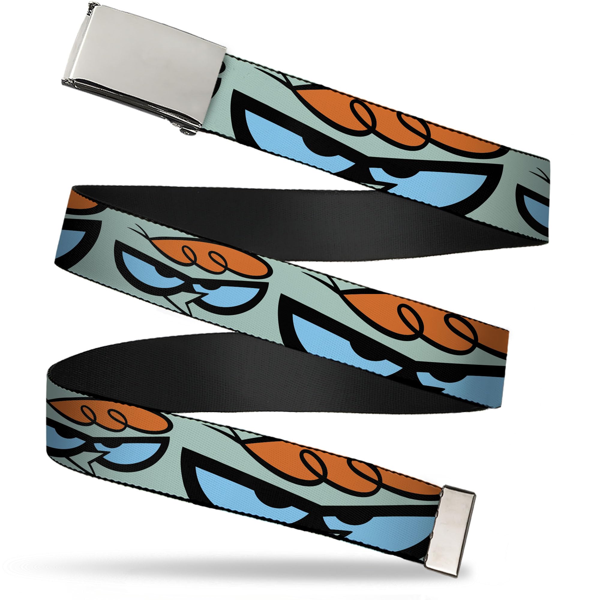 Buckle-Down Dexter's Laboratory Flip Web Belt Dexters Laboratory Dexter Face Close Up Blue