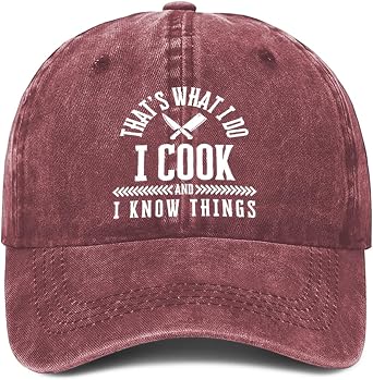 Cooking Hat - Adjustable Cotton Baseball Cap for Woman - Ideal Womans Gifts for Birthday, Mothers Day