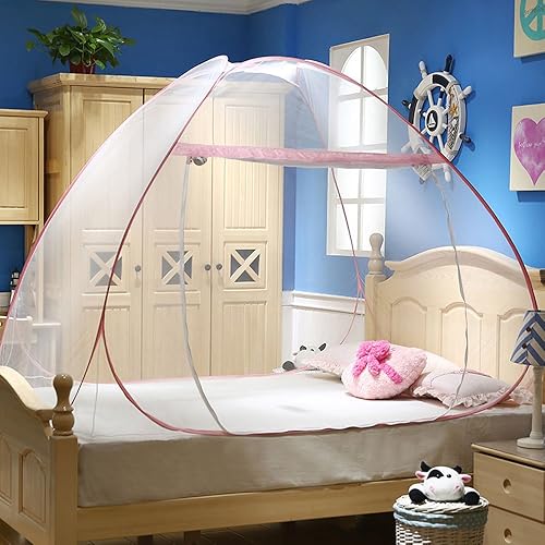 Miniatura 1 de Tienda de campaña plegable con mosquitera con parte inferior, paquete de cortinas mongolas para niñas, adultos, dormitorio, estudiantes