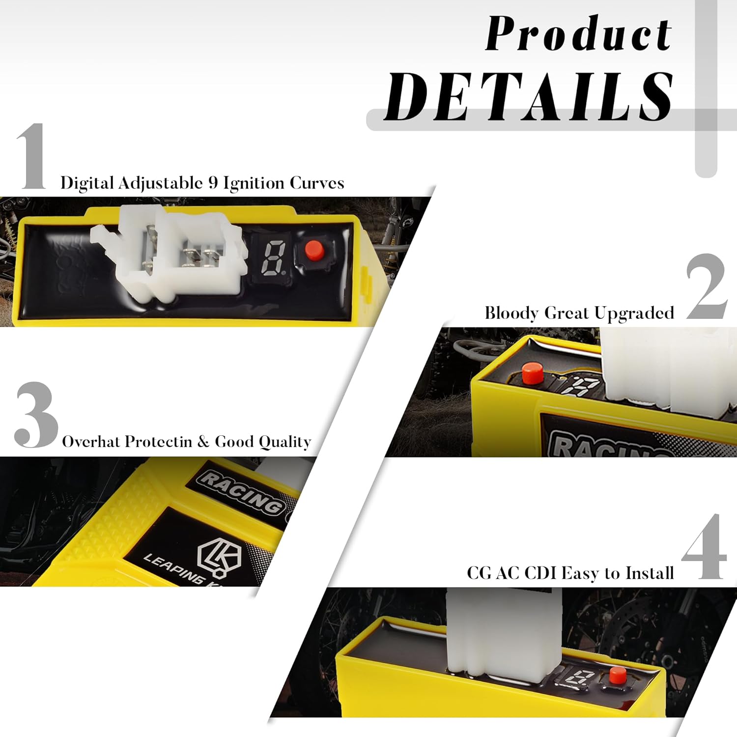 Boitier Cdi De Course à 6 Broches Pour Moto - Bobine D'allumage Cdi Haute Pression Réglable Pour Ft150 Rx150 Ml125, Allumage électronique Cdi Moteur AC - Convient Pour VTT, Motocross, Karts, Scooters