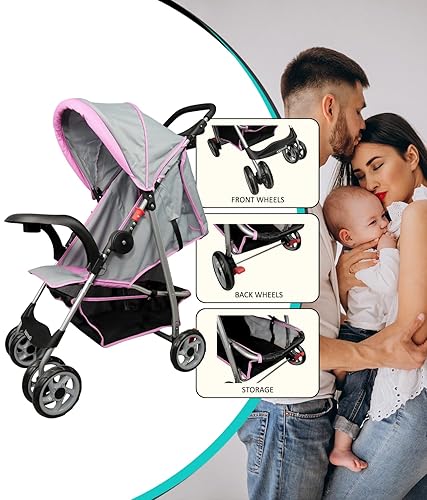 Miniatura 8 de AmorosO Cochecito individual - Cochecito de bebé con cuatro ruedas - Cochecito ligero - Cochecito convertible con espacio de almacenamiento