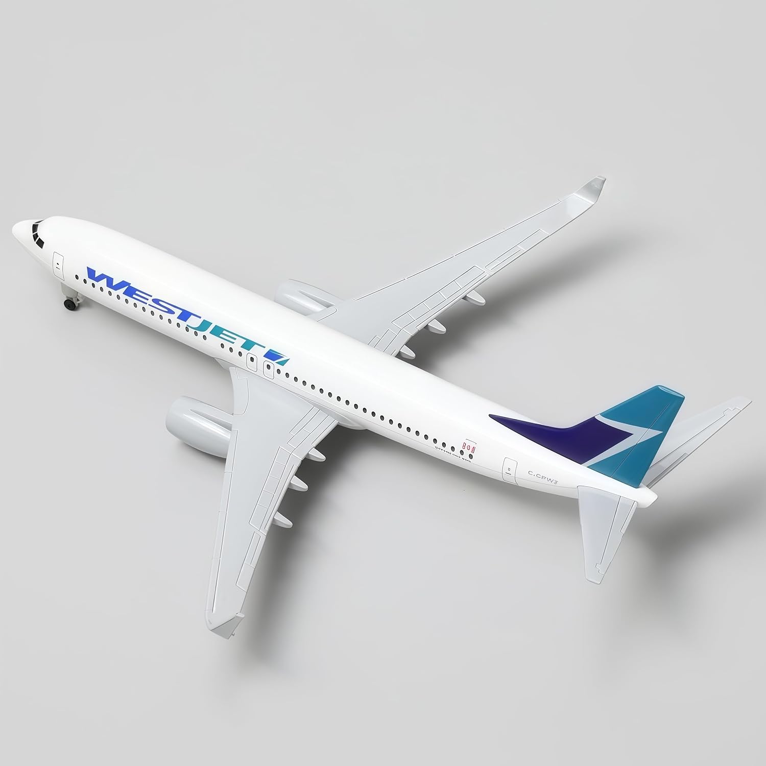Diecast Metal WestJet Boeing 737 Model 1/300 Scale 20cm Precision Display Aircraft for Desk Collection Gift