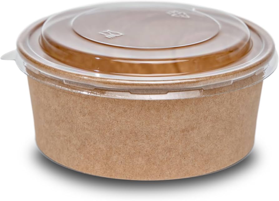 150 Salatschalen Mit Deckel – 1300 Ml, Aus Kraftpapier, BPA-frei, Auslaufsicher – Für Warme & Kalte Speisen, Gastronomie Und Take-Away