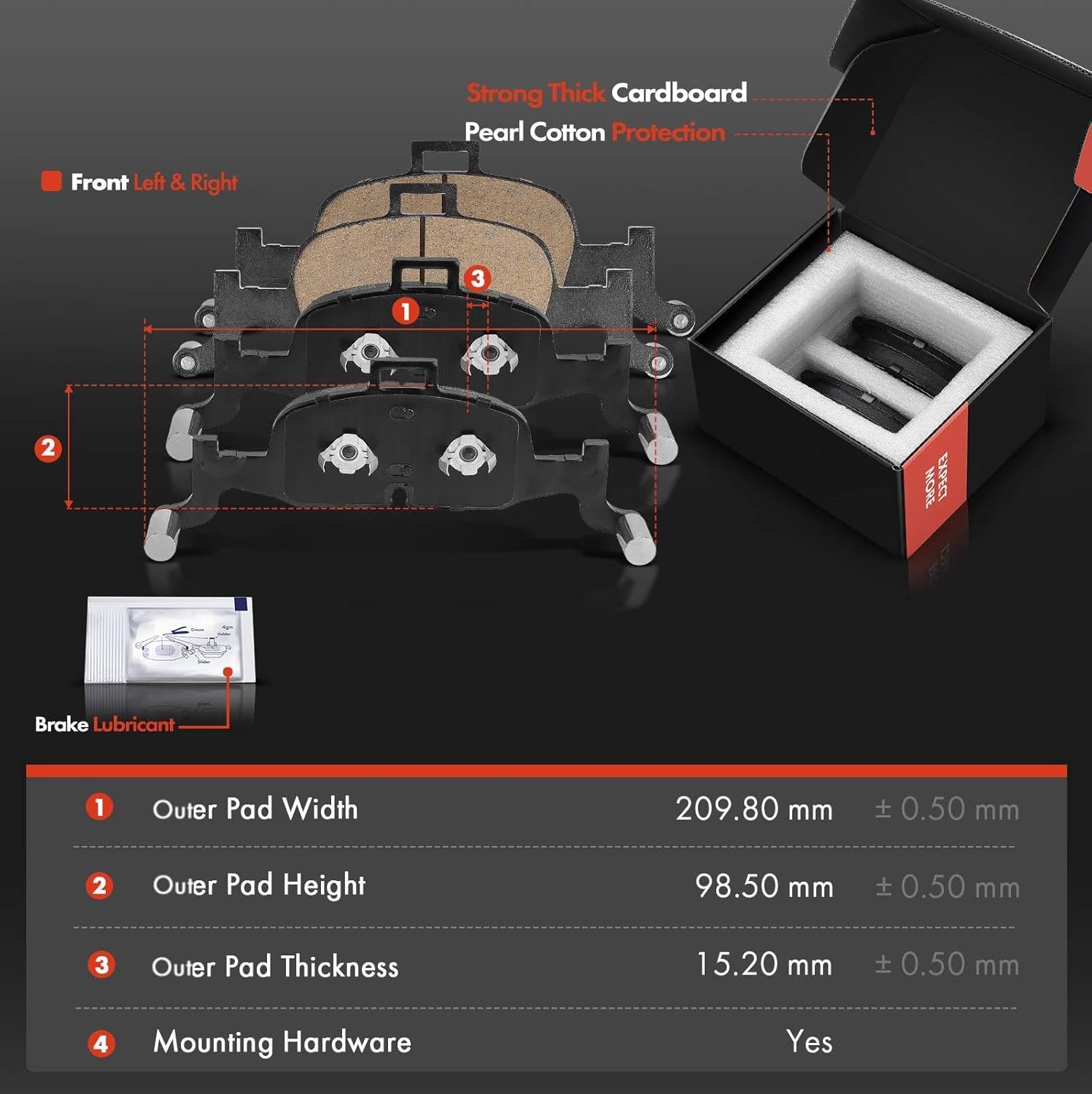 A-Premium Front Ceramic Brake Pads Set Compatible with Audi A4, A4 Quattro 2016-2024, A5 Quattro, A5 Sportback, A6 Quattro, A4 allroad, A7 Sportback, Q5, S4, S5, Sportback, S6, S7 Sportback