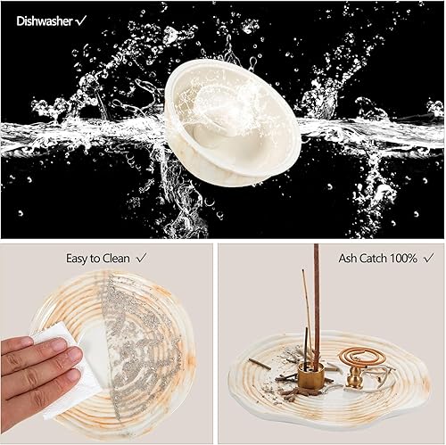 Miniatura 6 de Soporte de incienso de luna de cerámica 12 en 1, soporte de Palo Santo, cuenco de salvia para manchas, quemador de incienso de carbón, soporte para