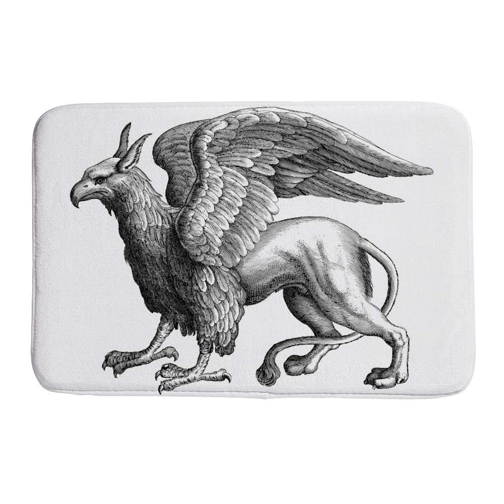 Tapis de bain griffin au motif mythologie grecque artistique de luxe