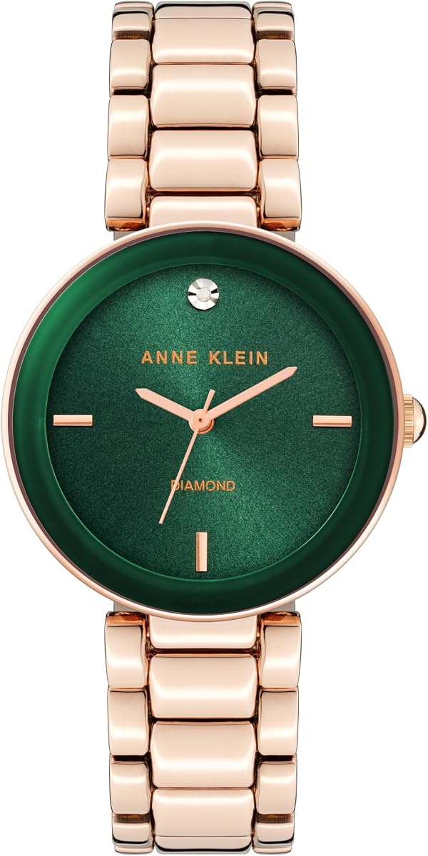 Reloj de pulsera con esfera de diamante genuino para mujer