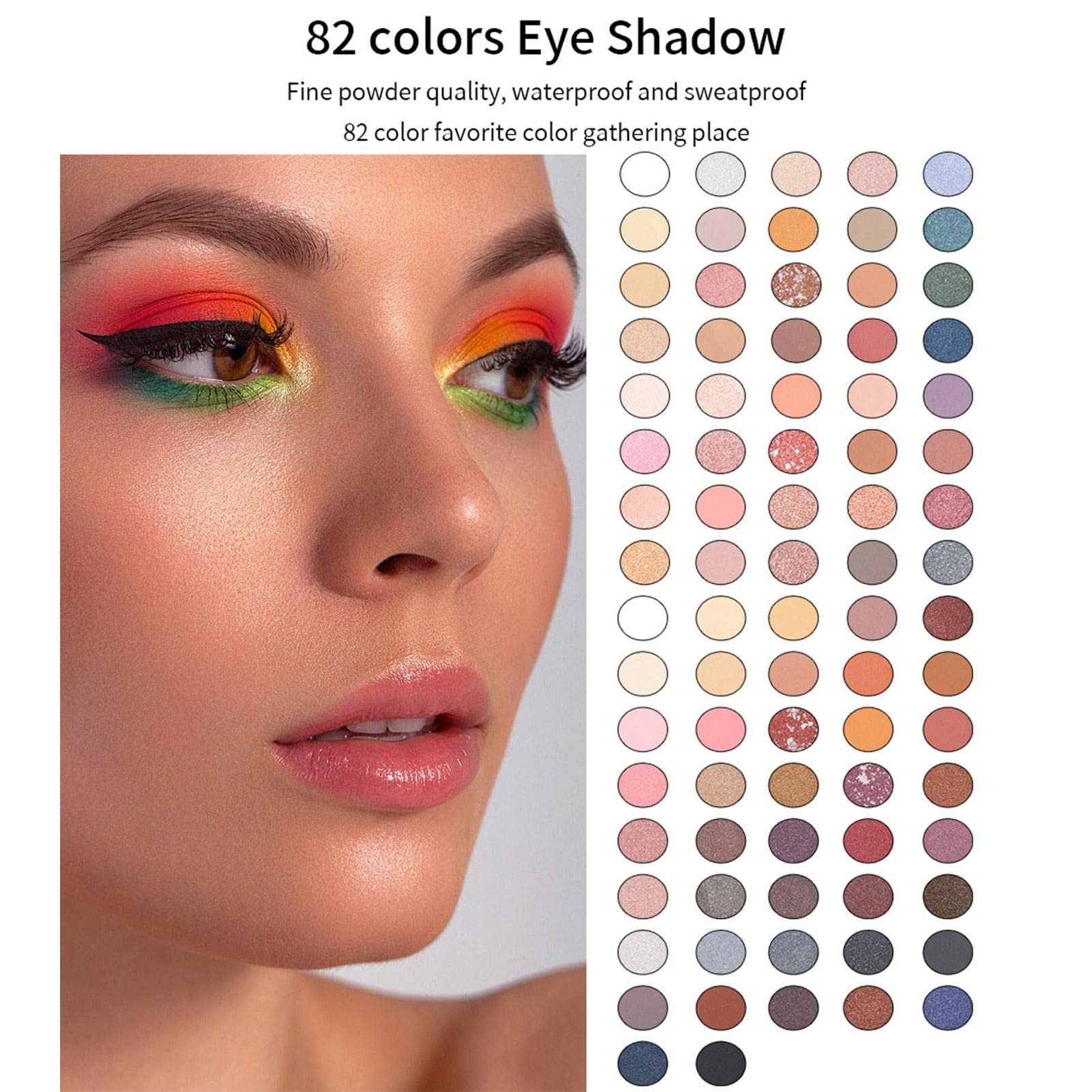 Paleta cieni do powiek i zestaw pędzli, 82 kolory, wielofunkcyjna paleta cieni do powiek, profesjonalny zestaw matowych cieni do powiek Yunmiao