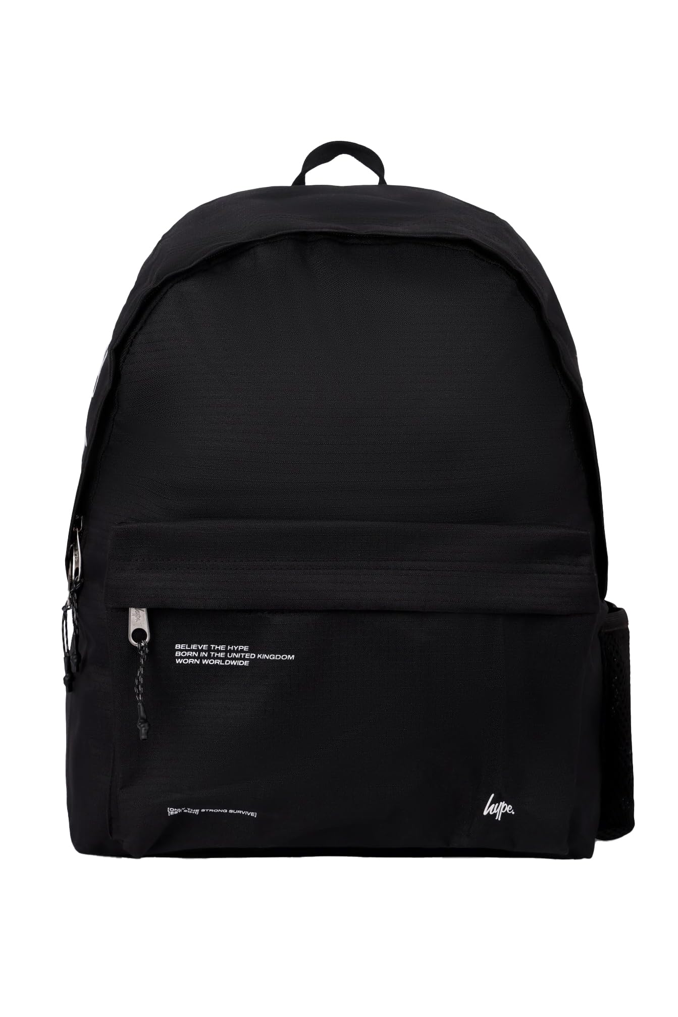 Hype Unisex Kids Black Ripstop Tech School Uni Casual Work Hiking Day Backpacks For Kids Boys Girls Teens Men And Women (, One Size)