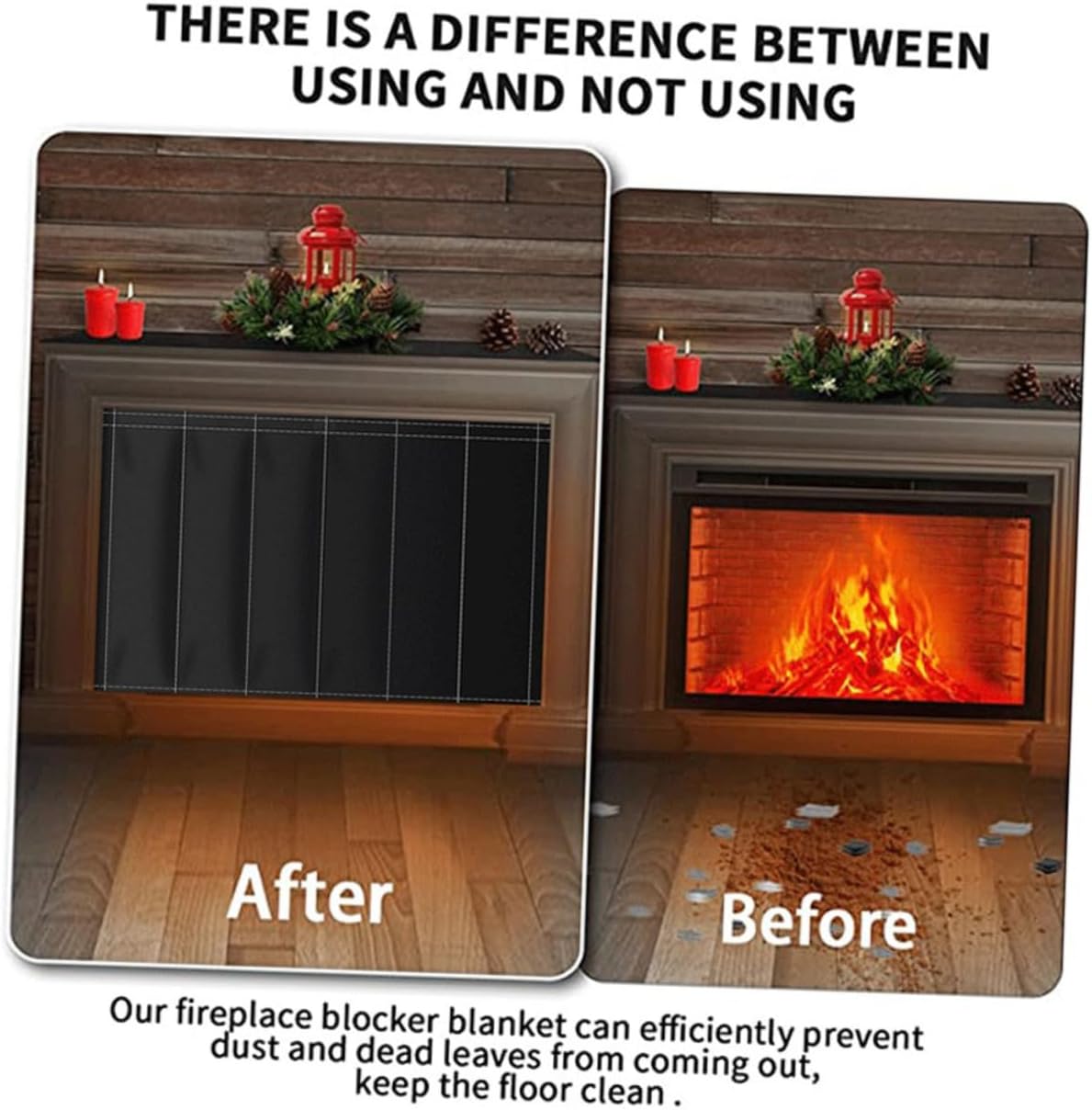 Fireplace Blanket Heat Preservation Cover Decorative Fireplace Covers for Energy Savings