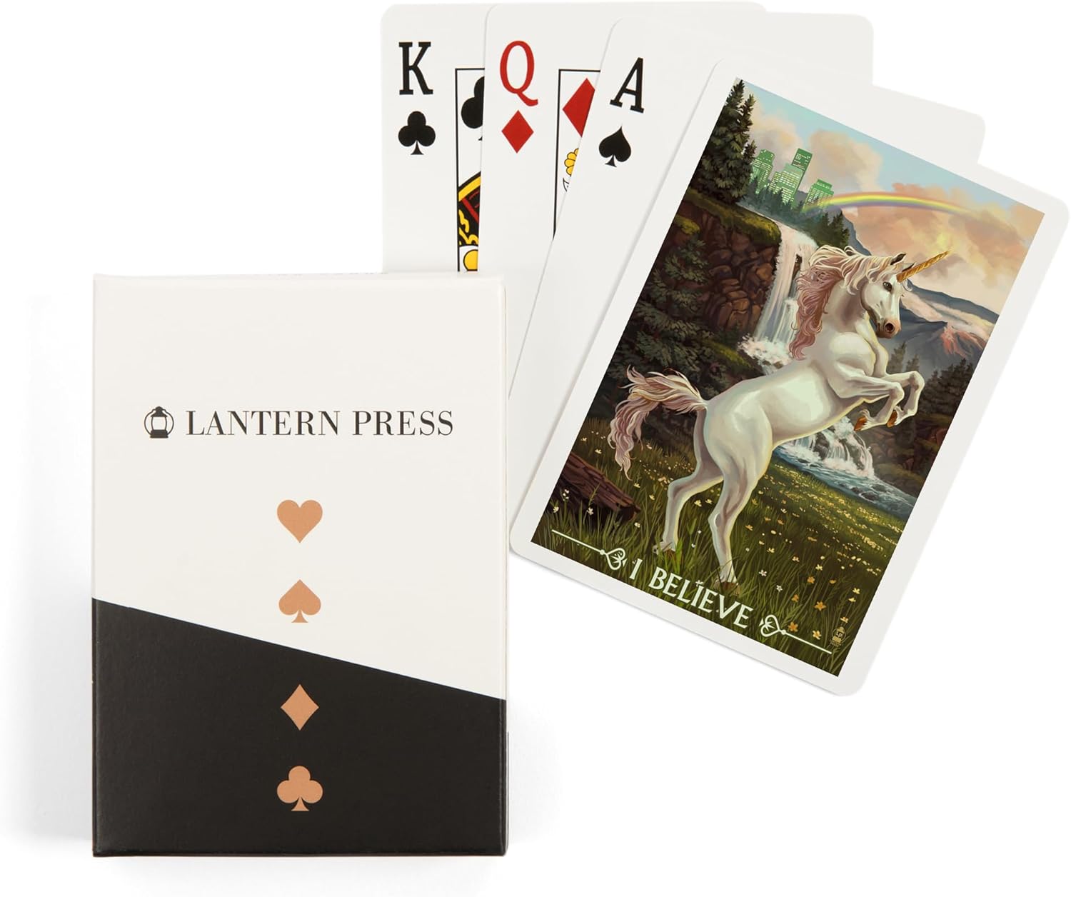 Lantern Press Unicorn Scene, 52 Playing Cards for Adults, Poker Size Card Deck