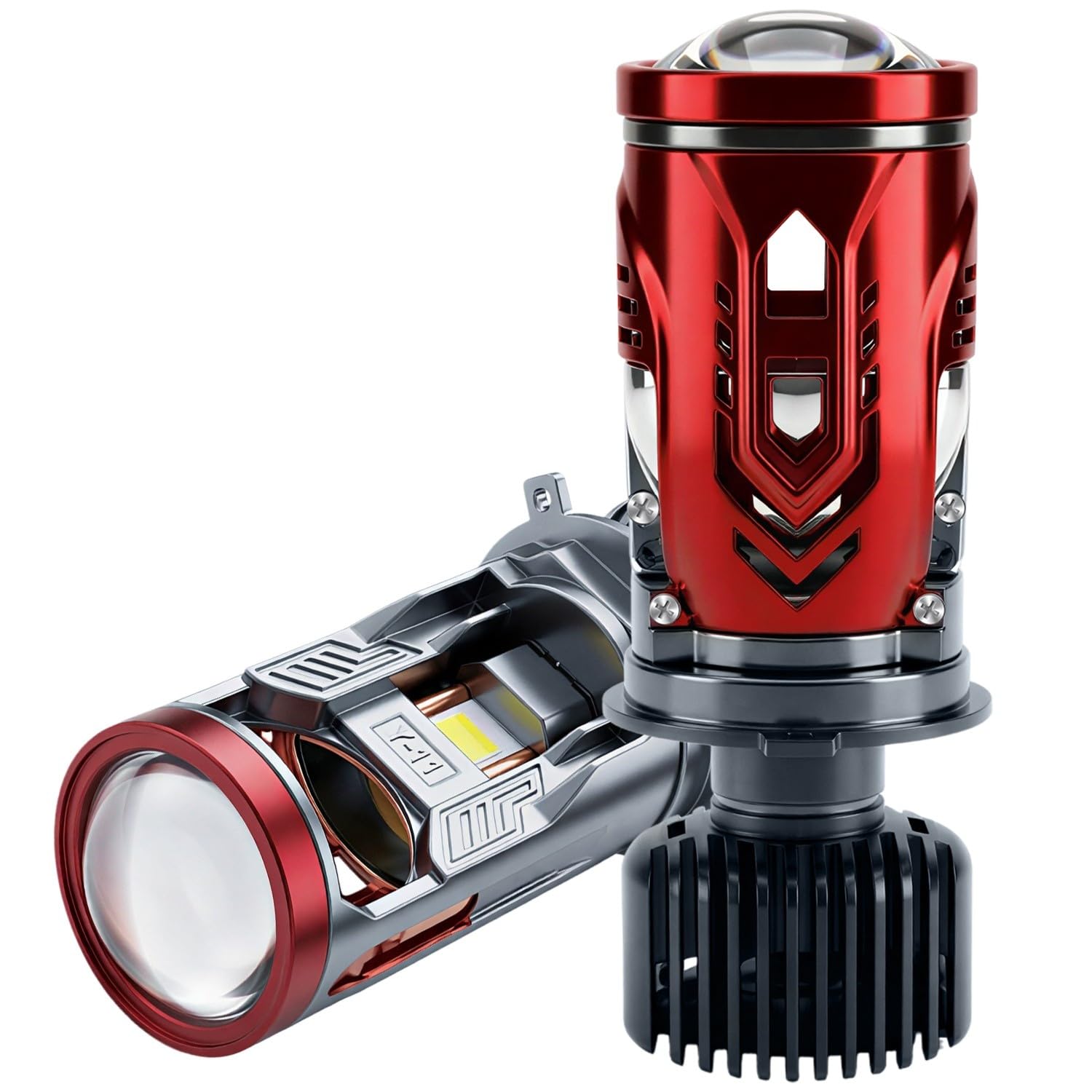 Carzex Y11 Pro H4 LED Ultra Bright Headlight Bulb with Mini Projector Lens 200W 20,000LM – 6000K Super Bright Pure White Dual Beam for Cars with H4 Socket, High Power Headlamp Projector-image-49