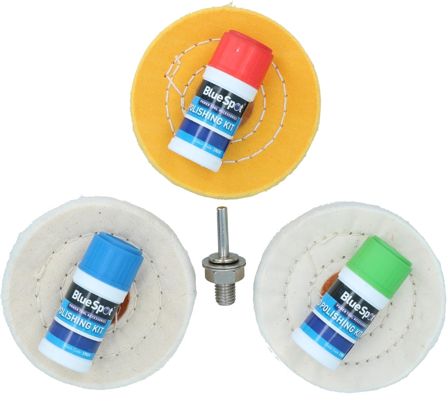Metal Cleaning and Polishing Kit for Drills 4" 100mm Mops + Compound 7pc Kit