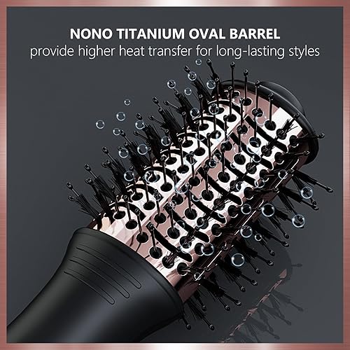Miniatura 4 de LURA Cepillo de aire caliente de plasma secador de pelo redondo de 1.5 pulgadas, cepillo ligero para secadora de pelo, cepillo pequeño para secadora