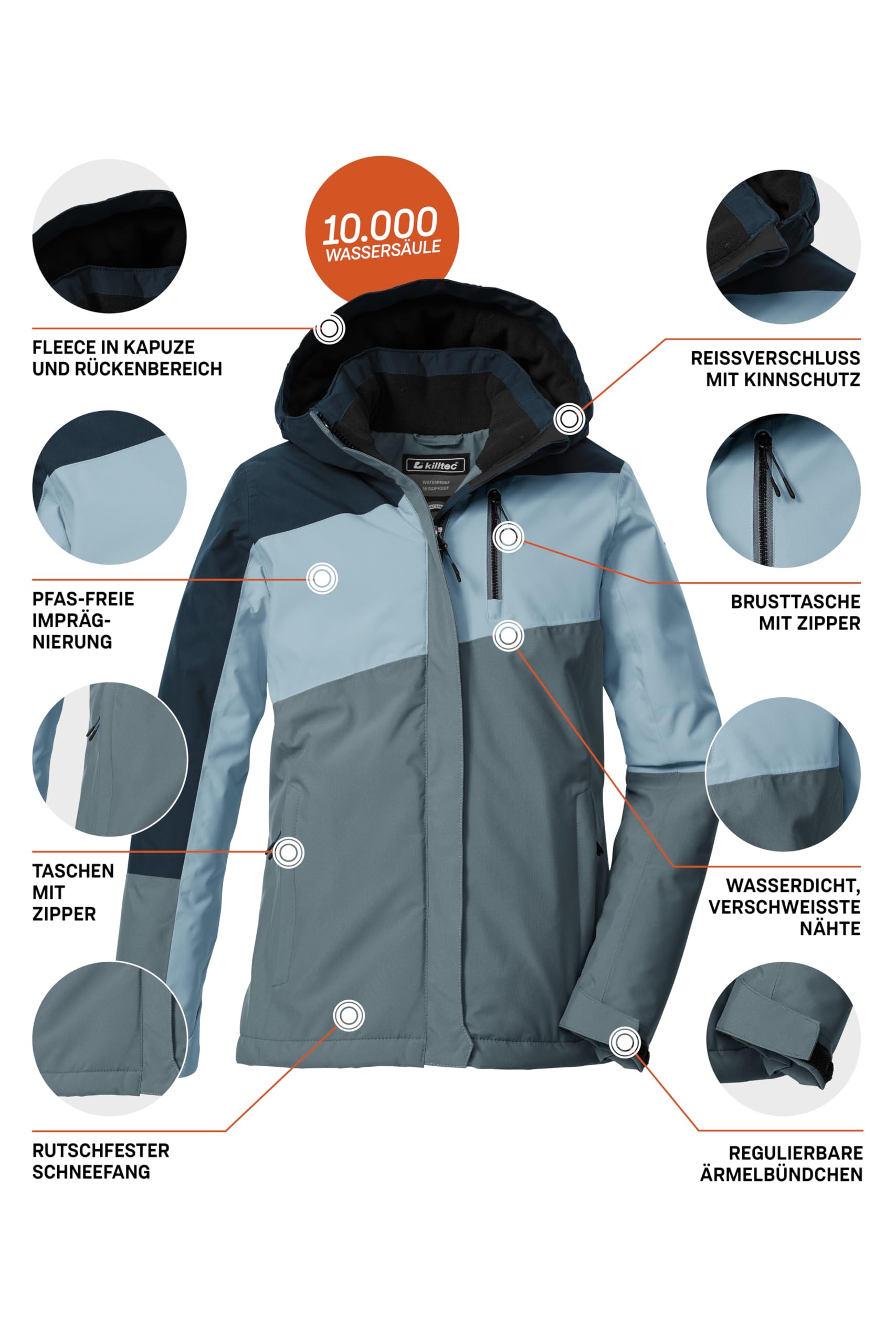 Killtec Mädchen Kow 218 Grls Jckt Funktionsjacke/Outdoorjacke mit Kapuze und Schneefang