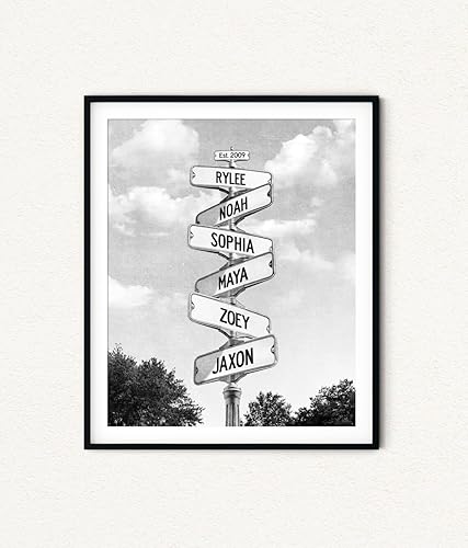 Vista 40 de VIRAGIL Lienzo personalizado para el Día de la Madre – Regalo con nombre personalizado para mamá, abuela, nana, Gigi de hija, hijo, nietos – Arte