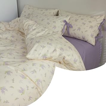 VM VOUGEMARKET 3 Pieces Flower Duvet Covet Set + 3 Pieces Floral Comforter Set