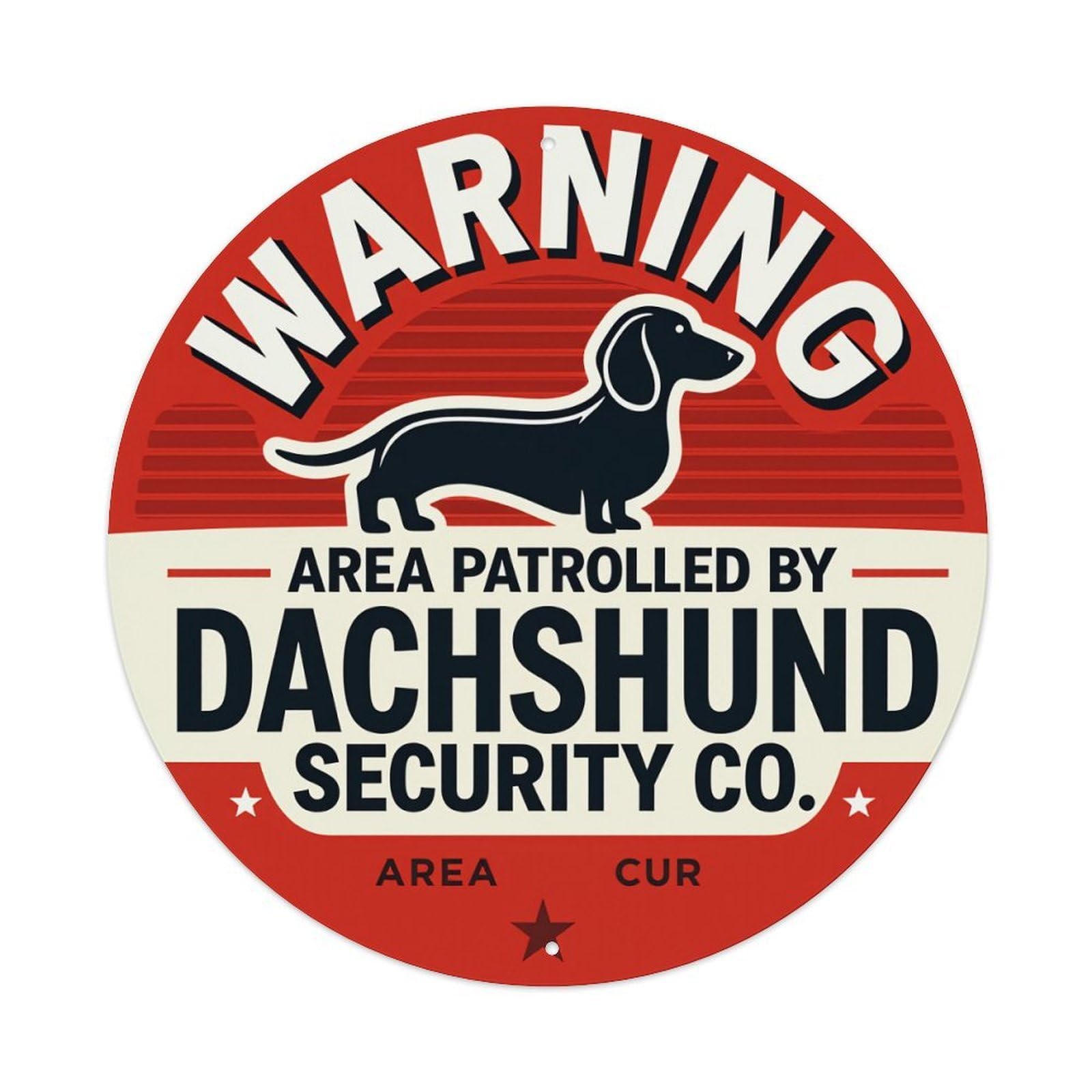Warning Dachshund Security Area Cur Tin Sign Vintage Style Home Bar Garden Wall Plaque Decor Metal Poster 8x12 Inch