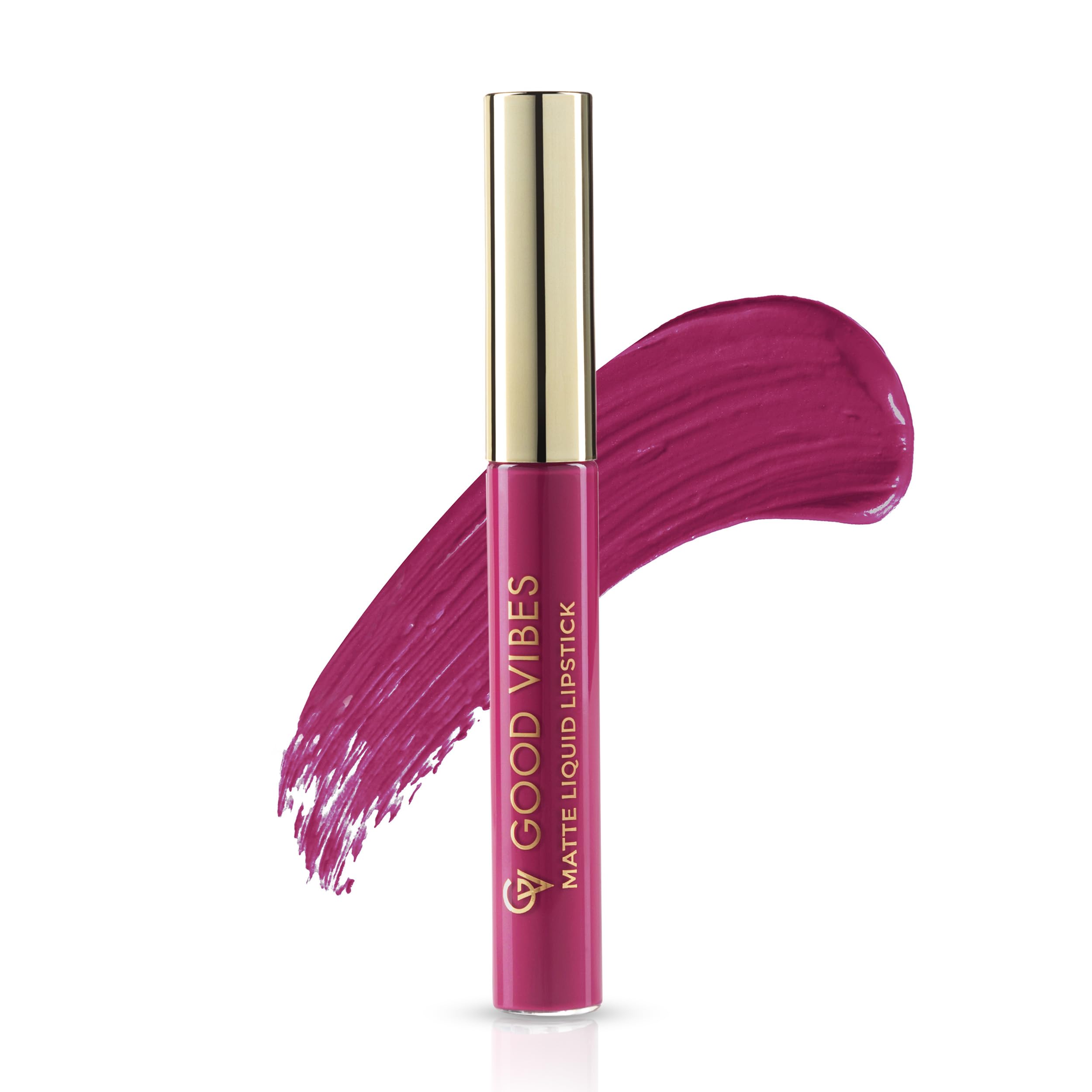 Good Vibes HydraGlow Matte Liquid Lipstick - Curious Berry (5.2ml) | Highly Pigmented Intense Color | Long Lasting | Lightweight | Jojoba Oil & Vitamin E | Vegan
