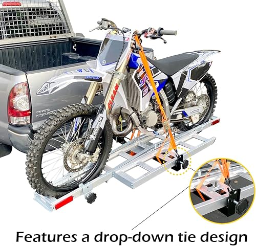 Miniatura 2 de MaxxHaul 50711 Portabicicletas de aluminio – Soporte para bicicleta de cross con rampa de carga, capacidad de 400 libras, se adapta a receptor de