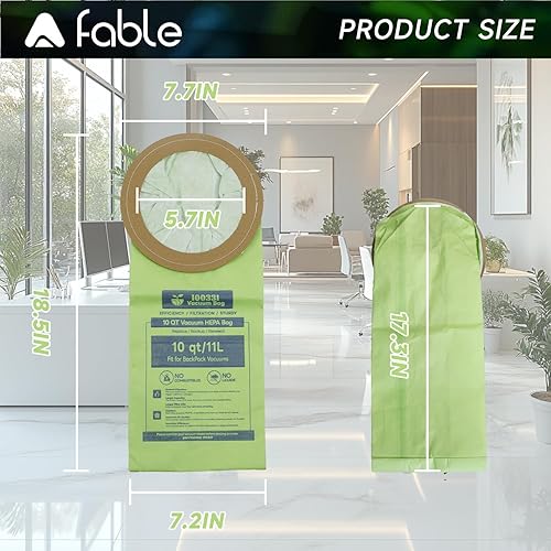 Miniatura 7 de Paquete de 20 bolsas de vacío 100331 para mochila ProTeam de 10 cuartos de galón, reemplazo #100331 cuello circular abierto