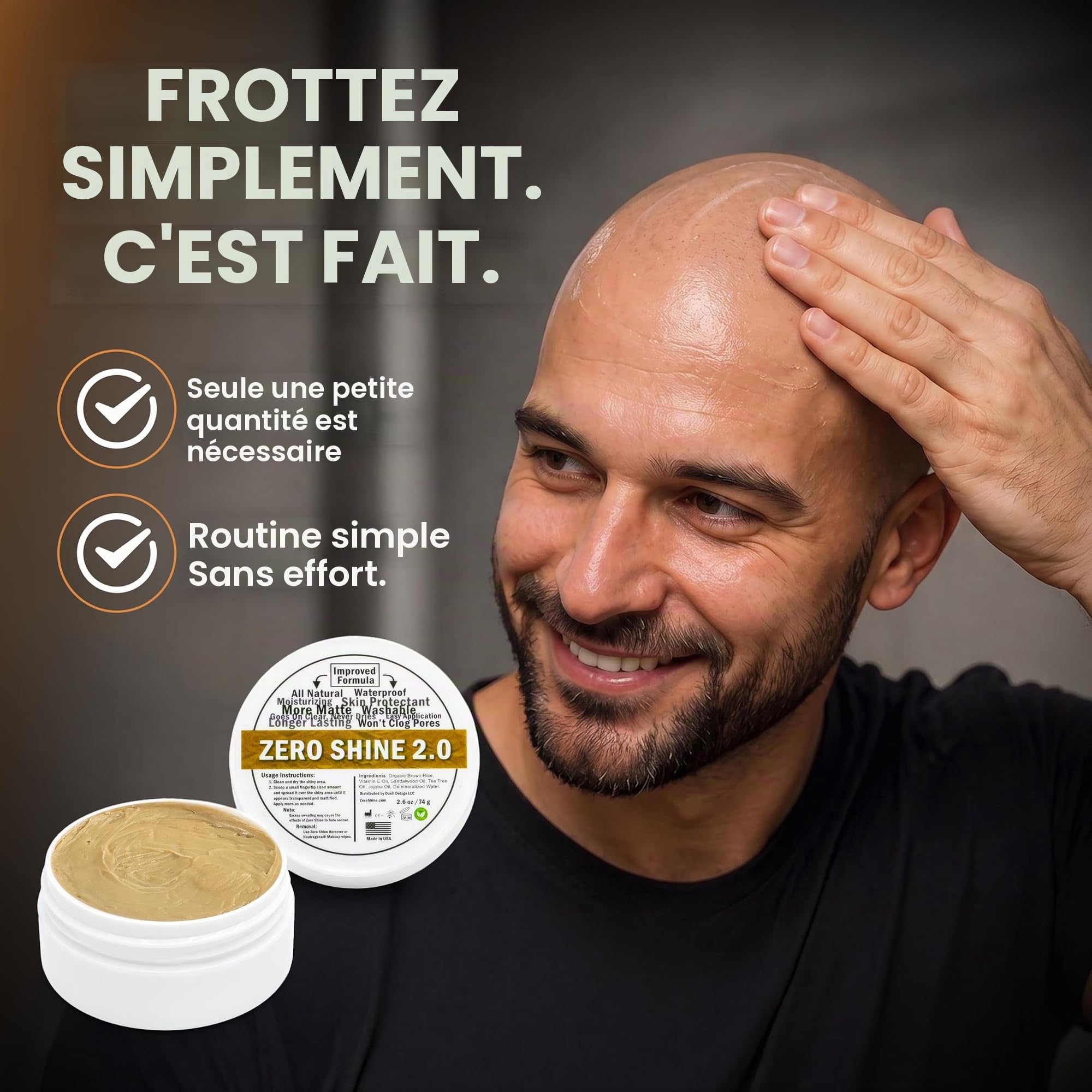 2.0 | Soin matifiant anti-brillance | Crème nourrissante contre la calvitie | Hydratant cuir chevelu | Idéal pour la pigmentation SMP (74 g)