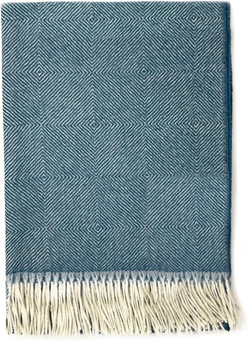 | Dynasty Throw Blanket | 100% Pure Baby Alpaca Wool • Hypoallergenic, Soft & Cozy • Ethically Sourced | Softer & Warmer Than Wool (Boardwalk)