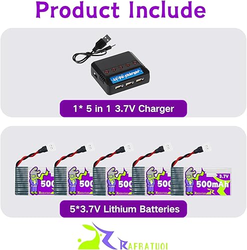 Miniatura 6 de Batería LiPo de 500mAh 3.7V 702035 con Molex XH2.54Molex Plug,Compatible con DEERC F35, para LEAMBE P-40 WarhawkHolystoneLEAMBE P-40 Warhawk RC