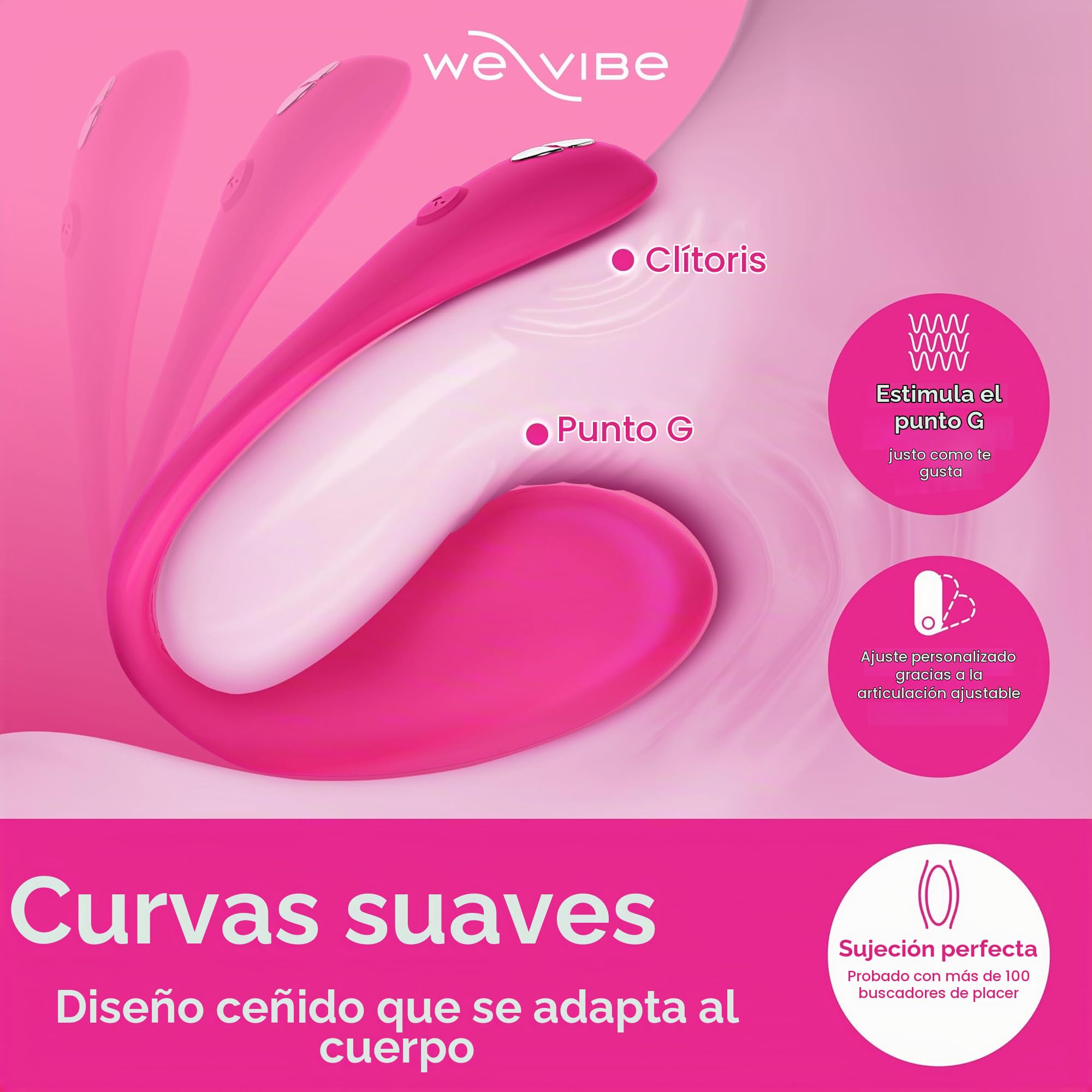 We-Vibe Jive 2 Vibrador para el Punto G - Vibrador con Forma de Huevo - Juguete Erótico para Mujeres y Parejas - Control Mediante App y Mando a Distancia - Resistente al Agua - Recargable