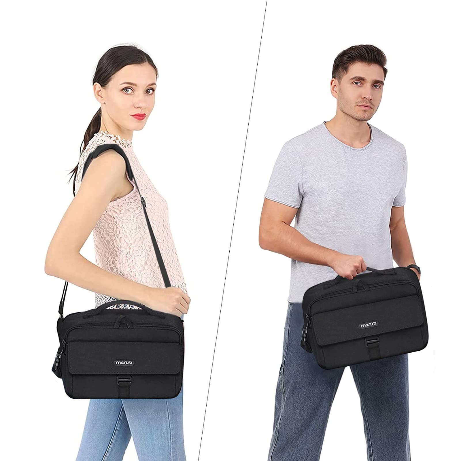 MOSISO Cámara Hombro Bolsa Caso Crossbody Sling Monedero, DSLR/SLR/sin Espejo Compacto Acolchado Foto Bolso con Cubierta Lluvia Compatible con Canon/Nikon/Sony Cámaras y Lentes,Negro | Fotografía acolchada compacta con cubierta impermeable compatible con