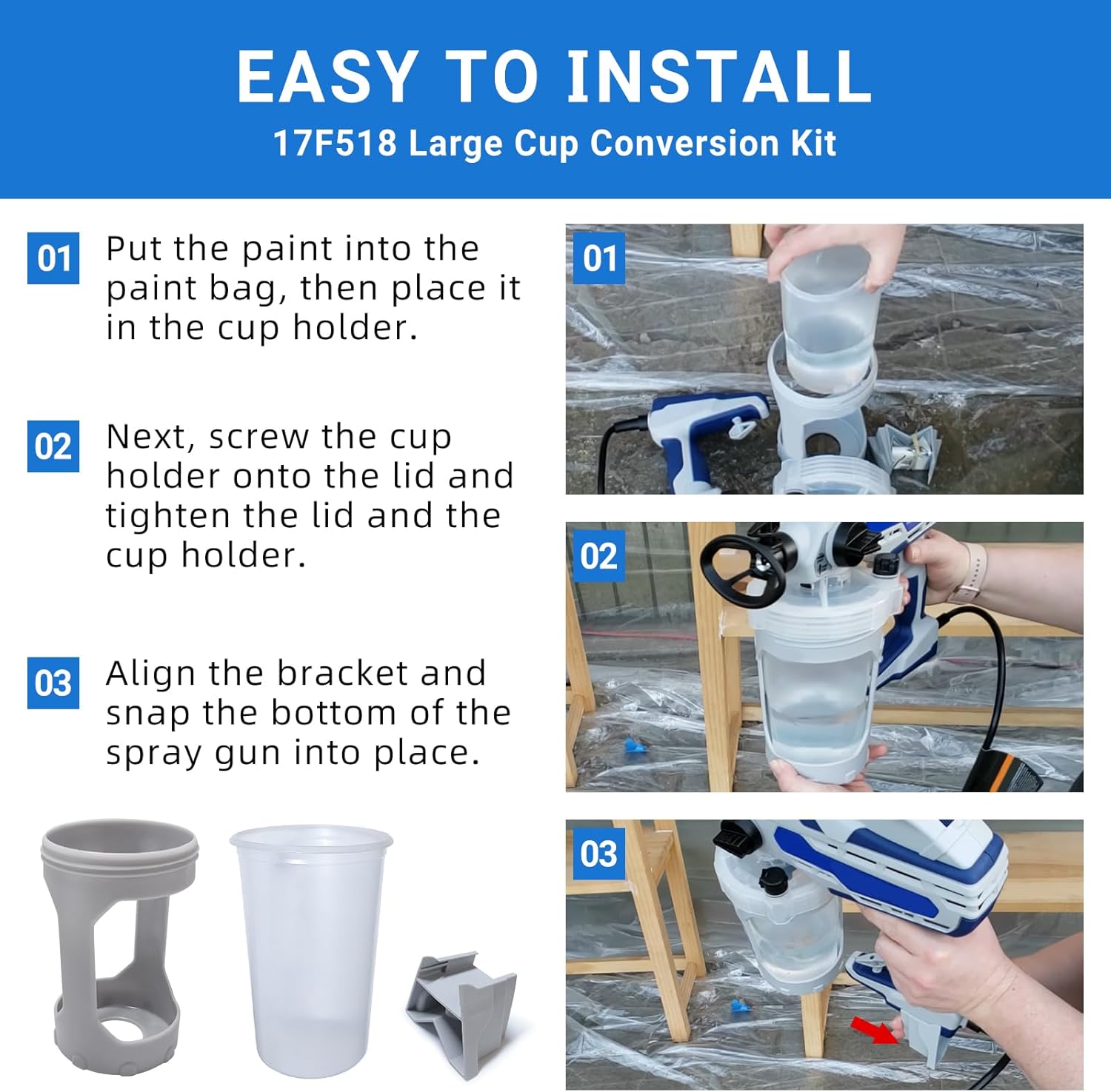 17F518 Large Cup Conversion Kit Compatible with Various FlexLiner Cup Kit 42oz Bag System
