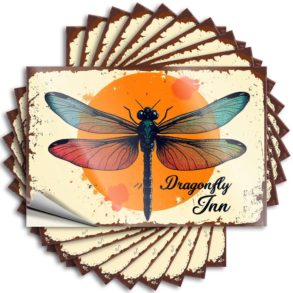 Dragonfly Inn Sunset Motel Bumper Affirmation - Cool Bathroom Stuff Decals Self Adhesive Sticker(12X18CM)