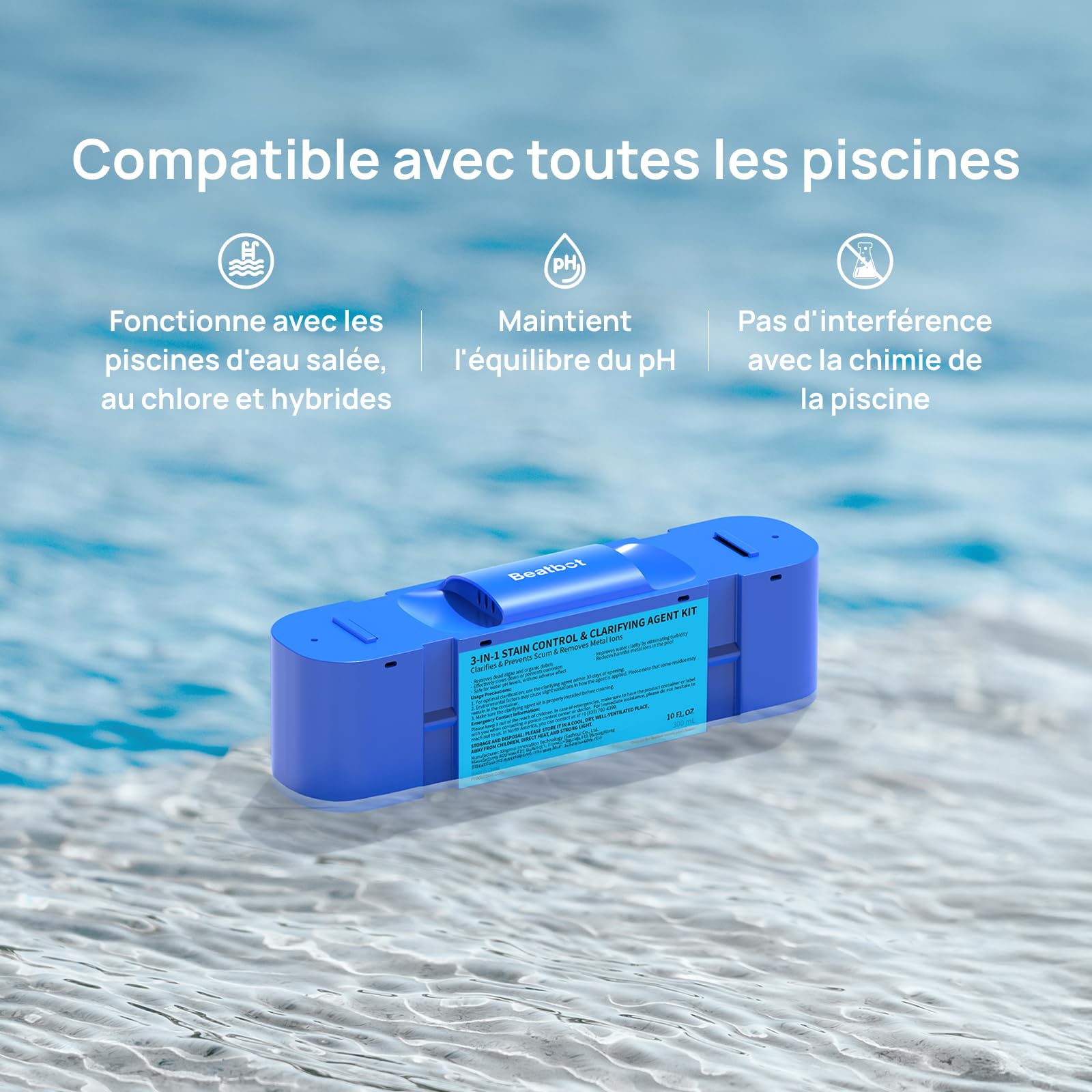 Beatbot Kit détachant et clarifiant 3 en 1 pour AquaSense 2 Ultra, AquaSense 2 Pro, AquaSense Pro et iSkim Ultra