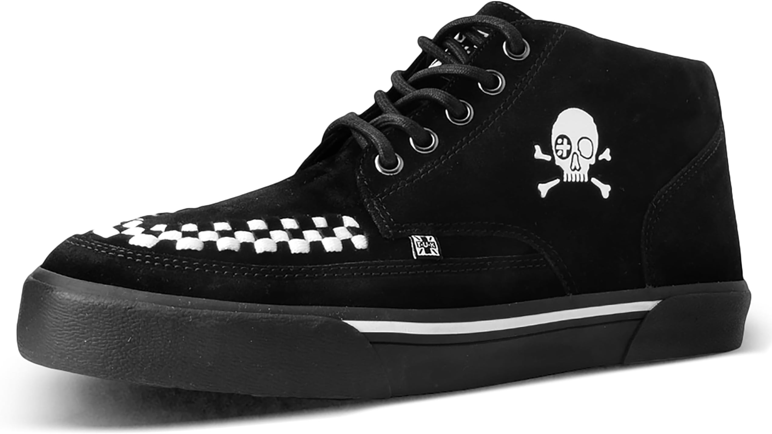 Mid Top Creeper Sneaker - Mens & Womens Shoes - Punk, Goth and Rocker Style Leather and Lace Up Shoes